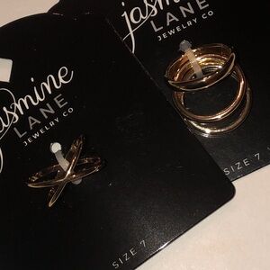 Jasmine Lane Size 7 Gold Tone Ring Set